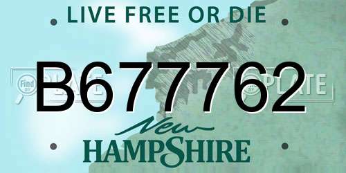 B677762 New Hampshire License Plate