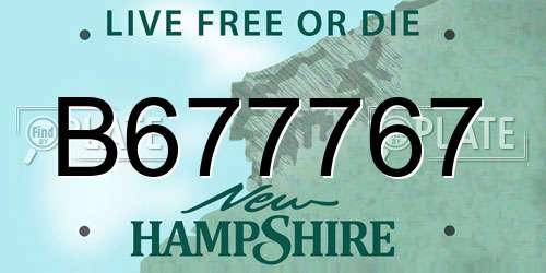 B677767 New Hampshire License Plate