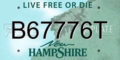 B67776T New Hampshire License Plate