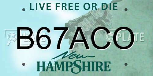 B67ACO New Hampshire License Plate