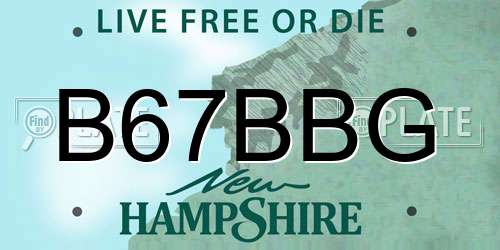 B67BBG New Hampshire License Plate