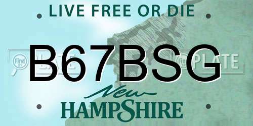 B67BSG New Hampshire License Plate