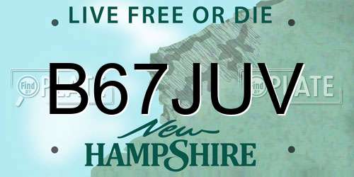 B67JUV New Hampshire License Plate
