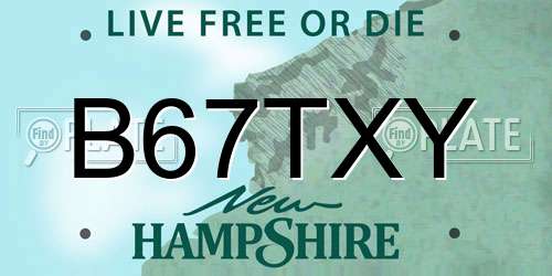 B67TXY New Hampshire License Plate