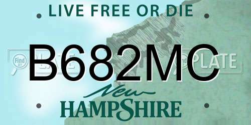 B682MC New Hampshire License Plate