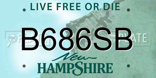 B686SB New Hampshire License Plate