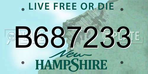 B687233 New Hampshire License Plate