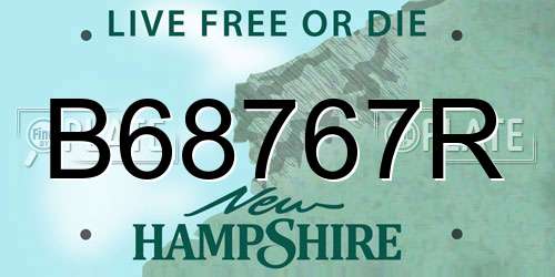 B68767R New Hampshire License Plate