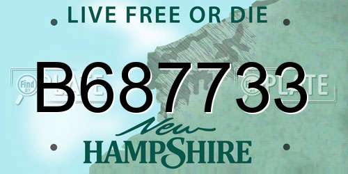 B687733 New Hampshire License Plate