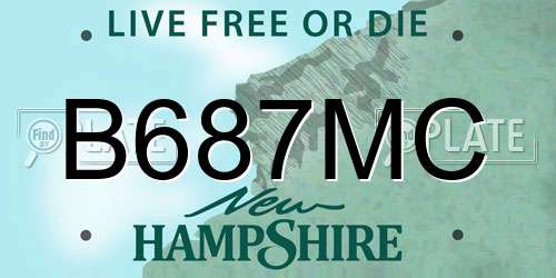 B687MC New Hampshire License Plate