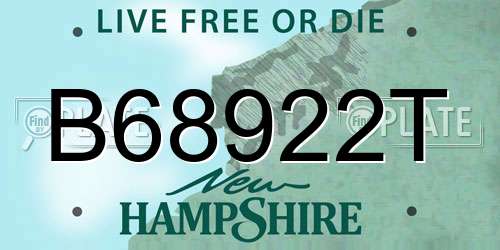 B68922T New Hampshire License Plate