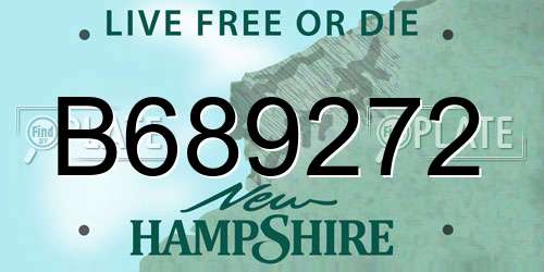 B689272 New Hampshire License Plate