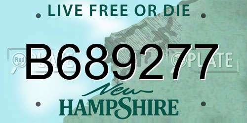 B689277 New Hampshire License Plate