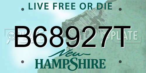 B68927T New Hampshire License Plate