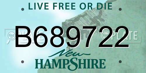 B689722 New Hampshire License Plate