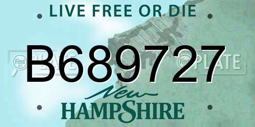 B689727 New Hampshire License Plate