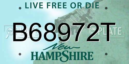 B68972T New Hampshire License Plate