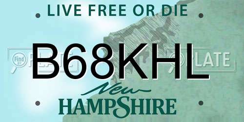 B68KHL New Hampshire License Plate