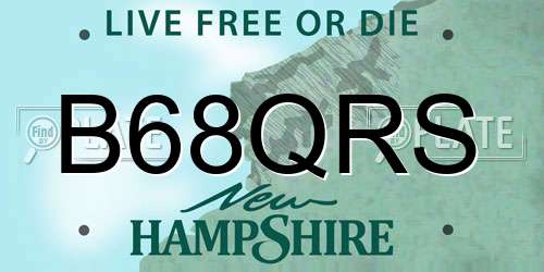 B68QRS New Hampshire License Plate