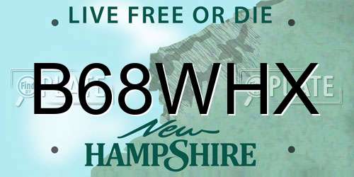 B68WHX New Hampshire License Plate