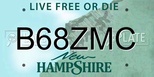 B68ZMC New Hampshire License Plate