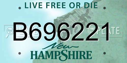 B696221 New Hampshire License Plate