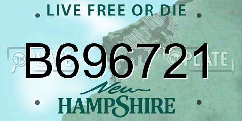 B696721 New Hampshire License Plate