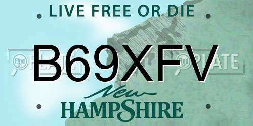 B69XFV New Hampshire License Plate