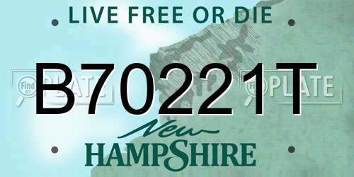 B70221T New Hampshire License Plate