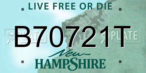 B70721T New Hampshire License Plate