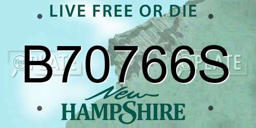 B70766S New Hampshire License Plate