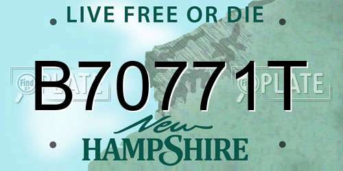 B70771T New Hampshire License Plate