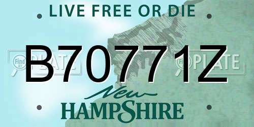 B70771Z New Hampshire License Plate