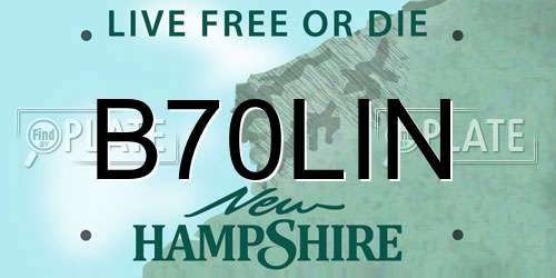 B70LIN New Hampshire License Plate