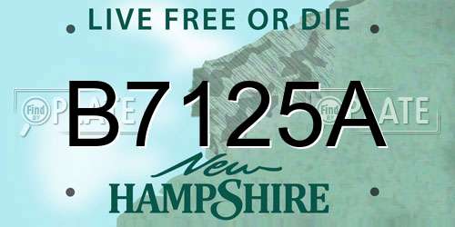 B7125A New Hampshire License Plate