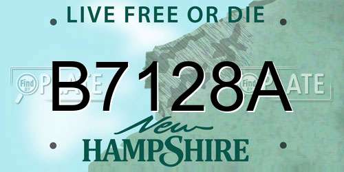 B7128A New Hampshire License Plate