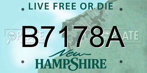 B7178A New Hampshire License Plate