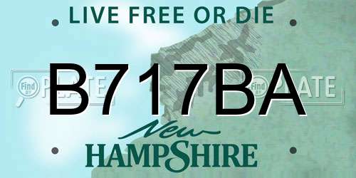 B717BA New Hampshire License Plate