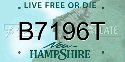 B7196T New Hampshire License Plate