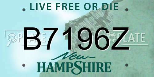 B7196Z New Hampshire License Plate