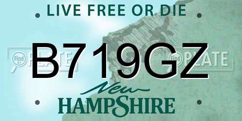 B719GZ New Hampshire License Plate