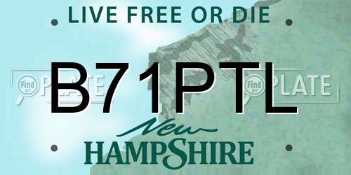 B71PTL New Hampshire License Plate