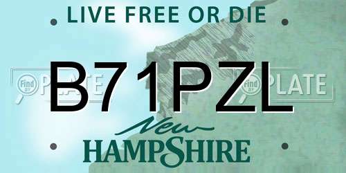 B71PZL New Hampshire License Plate
