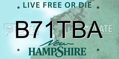 B71TBA New Hampshire License Plate