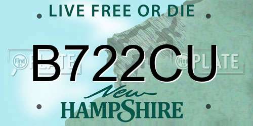 B722CU New Hampshire License Plate