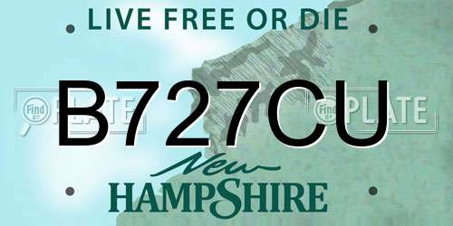 B727CU New Hampshire License Plate