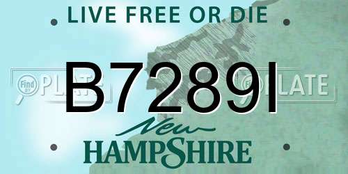 B7289I New Hampshire License Plate