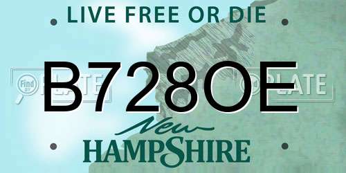 B728OE New Hampshire License Plate