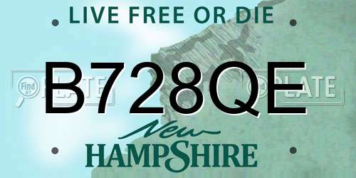 B728QE New Hampshire License Plate