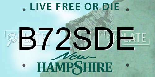 B72SDE New Hampshire License Plate
